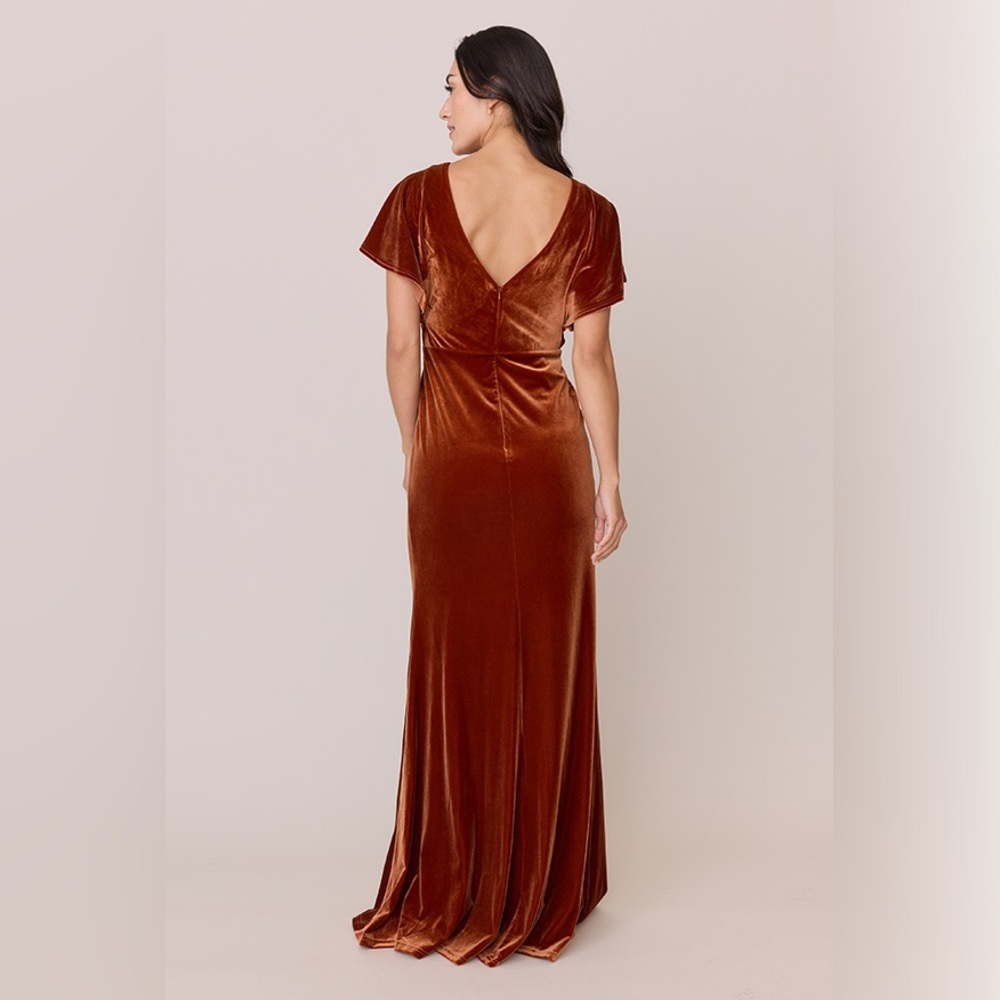Revelry Gwen Velvet Flutter Sleeve Midi Dress - Picture 4 of 11